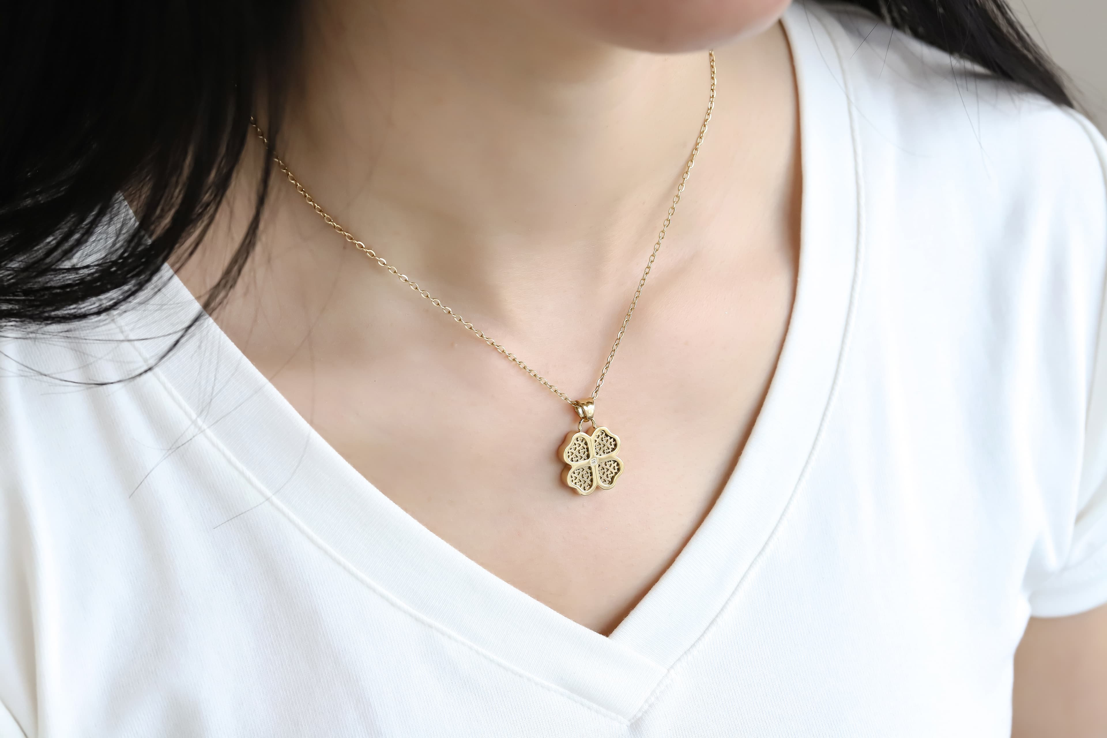 Collier Bellarose Perfume — Trèfle Porte-bonheur (Zirconium) 5