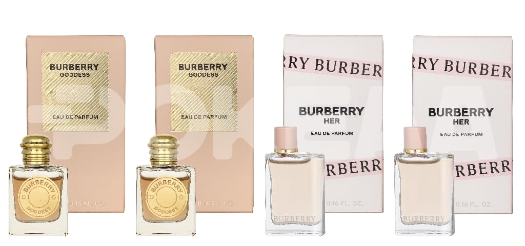 Burberry Ladies Miniatures Set 20ml - 2x5ml - Edp Spray - 2x Her/2x Goddess 2