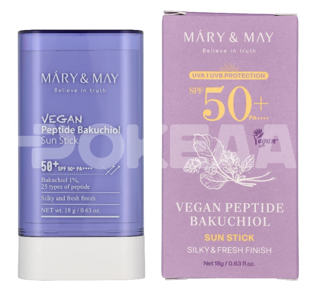 Mary&May Vegan Peptide Bakuchiol Sun Stick SPF50+ PA++++ 18g 1