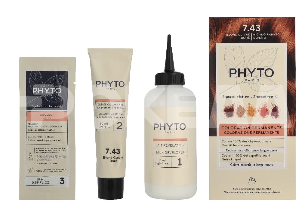 Phyto Phytocolor Permanent Color 110ml - #7.43 Golden Copper Blonde 1
