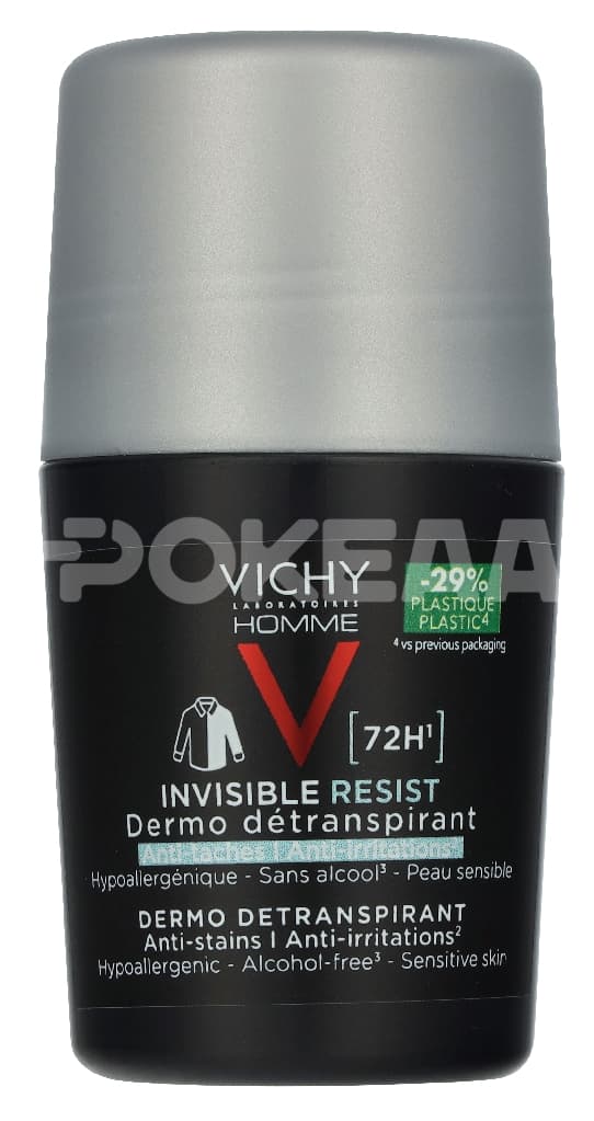 Vichy Homme Invisible Resist 72H Deo Roll-On 50ml 1