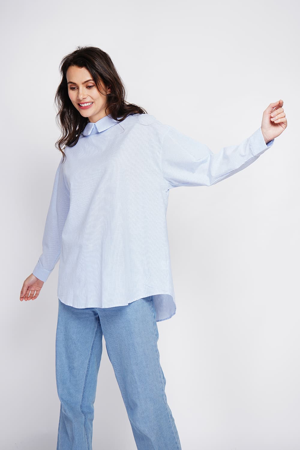 Tunique col chemise boutonnée au dos et poignet à manches longueur 3