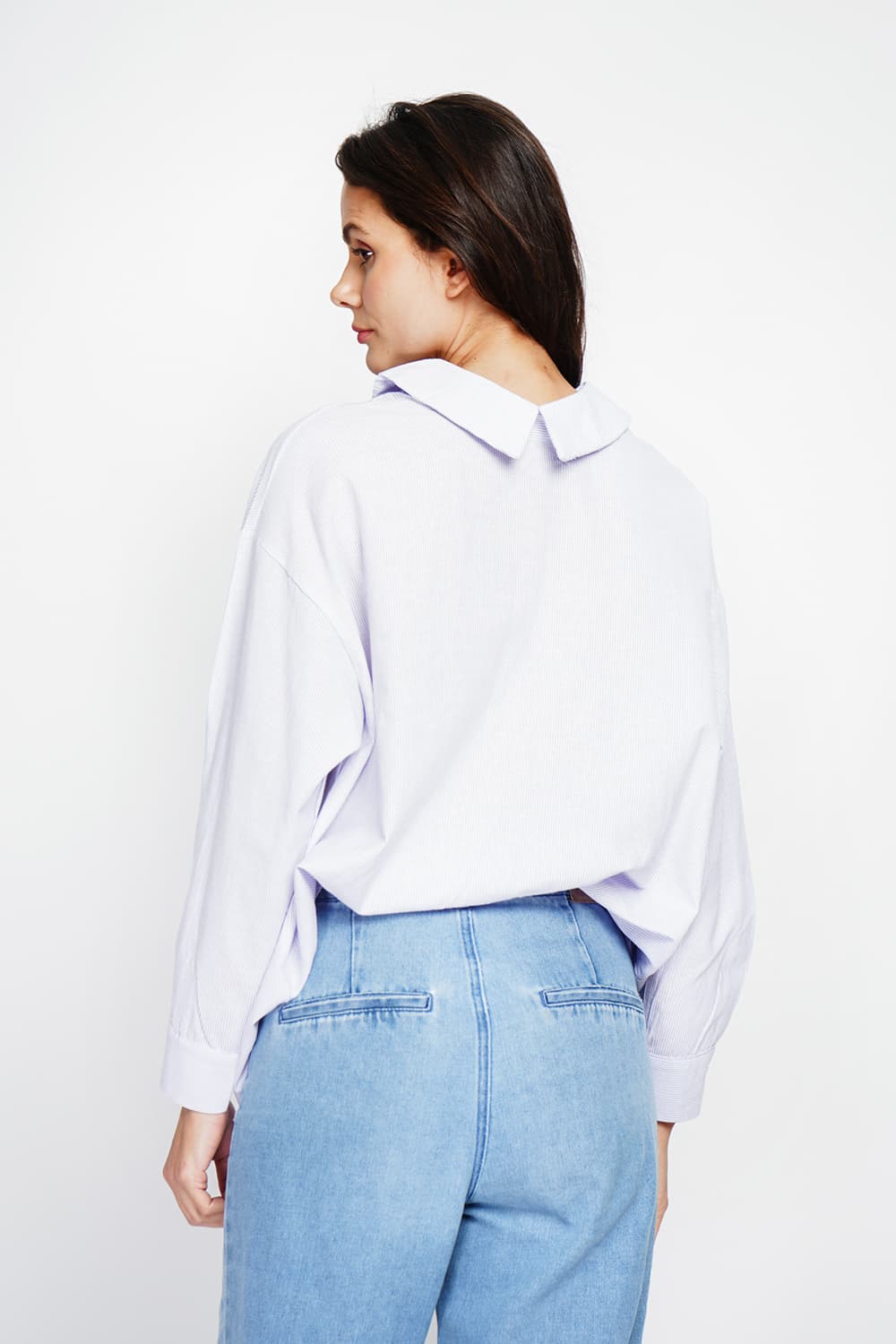 Tunique col chemise boutonnée au dos et poignet à manches longueur 5