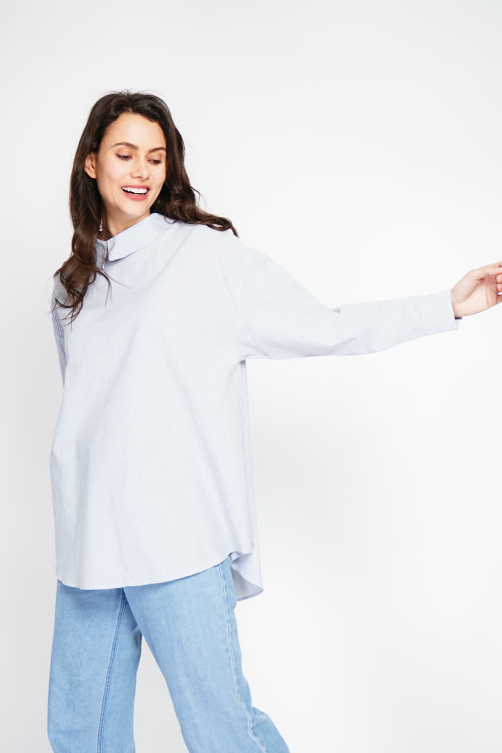 Tunique col chemise boutonnée au dos et poignet à manches longueur 13