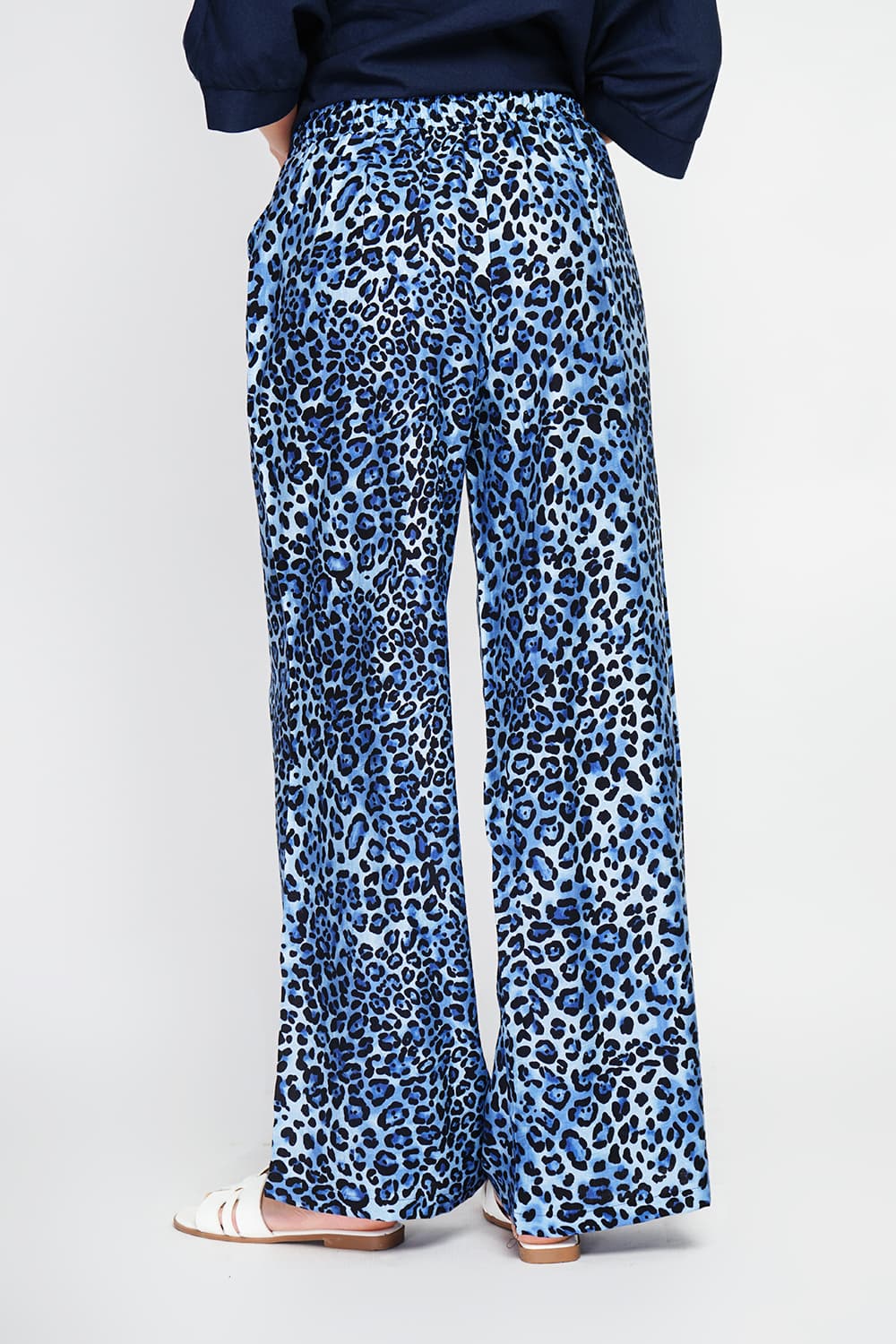 Pantalon taille haute en léopard avec cordons de serrage avec poches 4