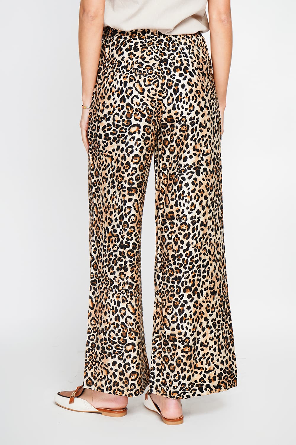 Pantalon taille haute en léopard avec cordons de serrage avec poches 7