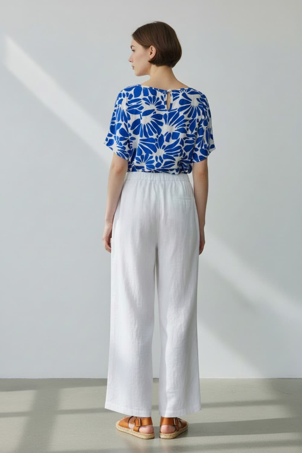 Pantalon taille haute avec cordons de serrage avec poches 3