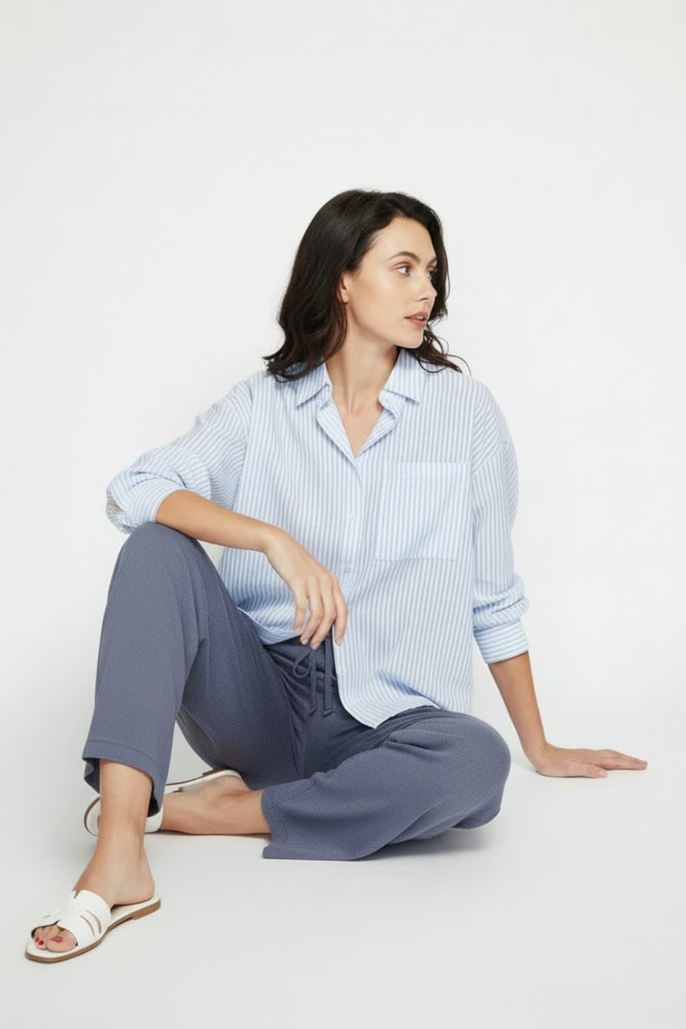 Pantalon taille haute avec cordons de serrage avec poches 6