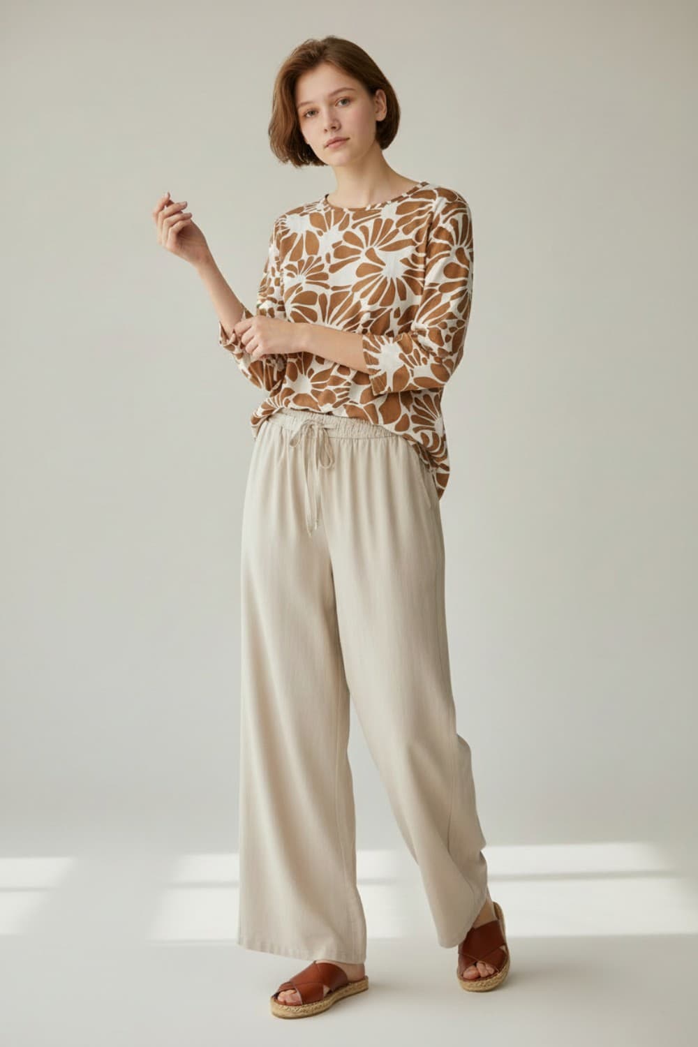 Pantalon taille haute avec cordons de serrage avec poches 9