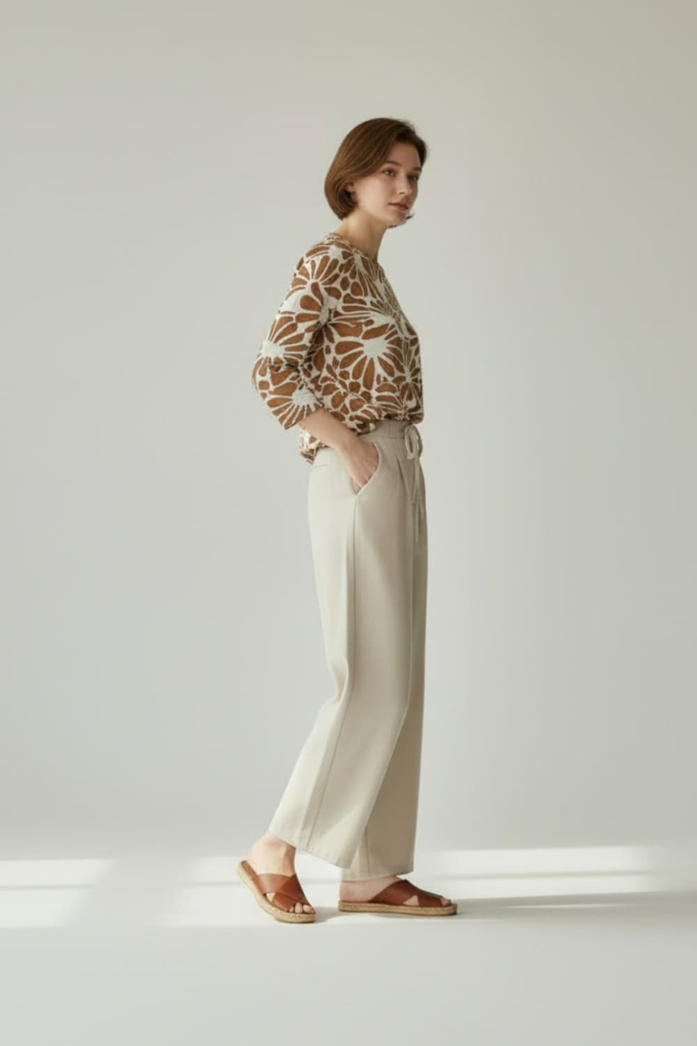 Pantalon taille haute avec cordons de serrage avec poches 10