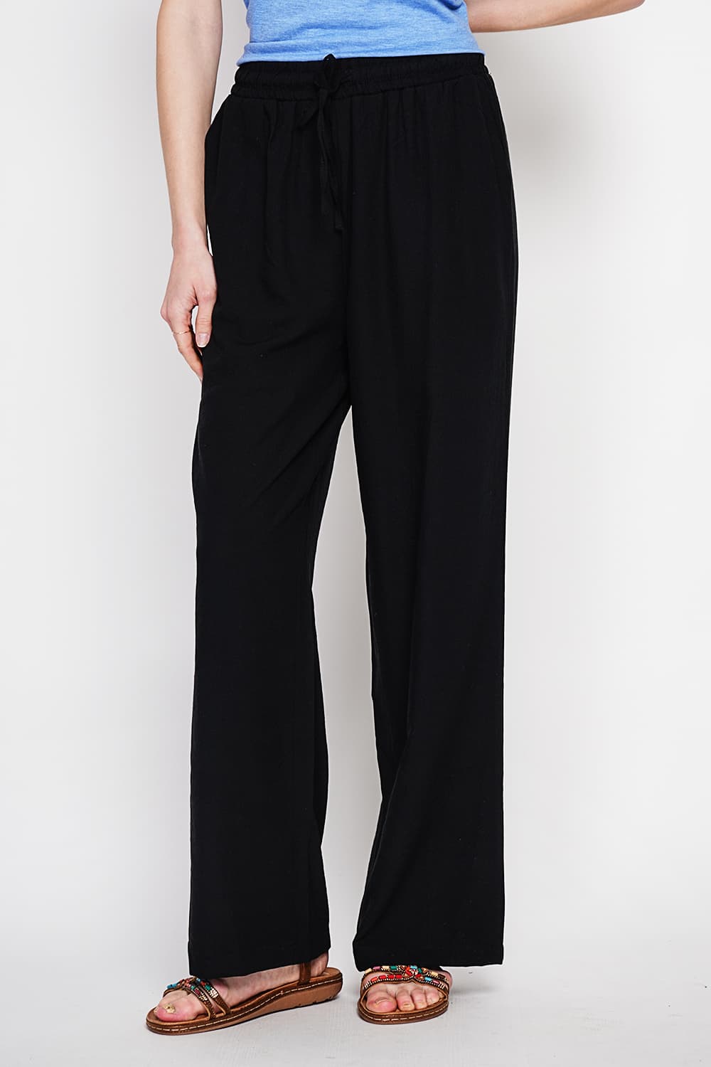 Pantalon taille haute avec cordons de serrage avec poches 13