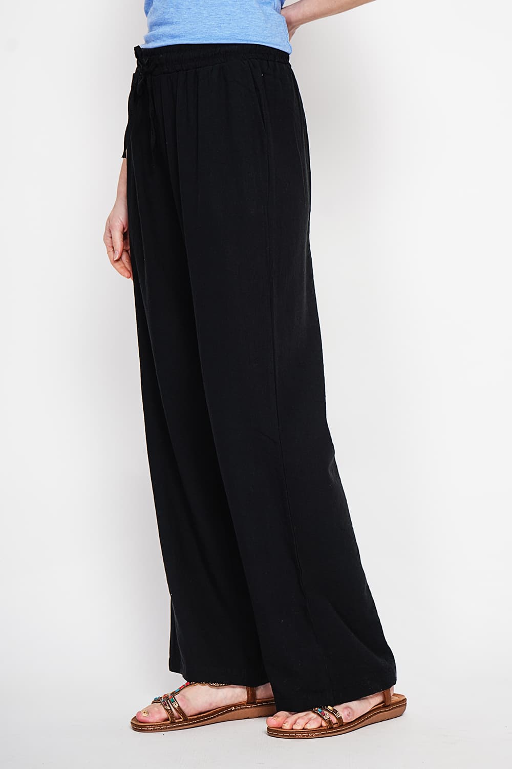 Pantalon taille haute avec cordons de serrage avec poches 14