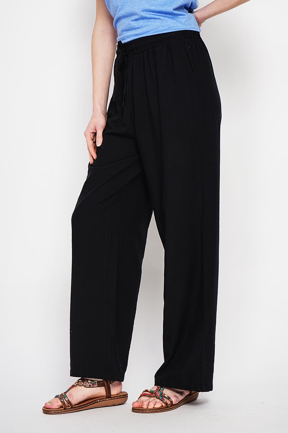 Pantalon taille haute avec cordons de serrage avec poches 15