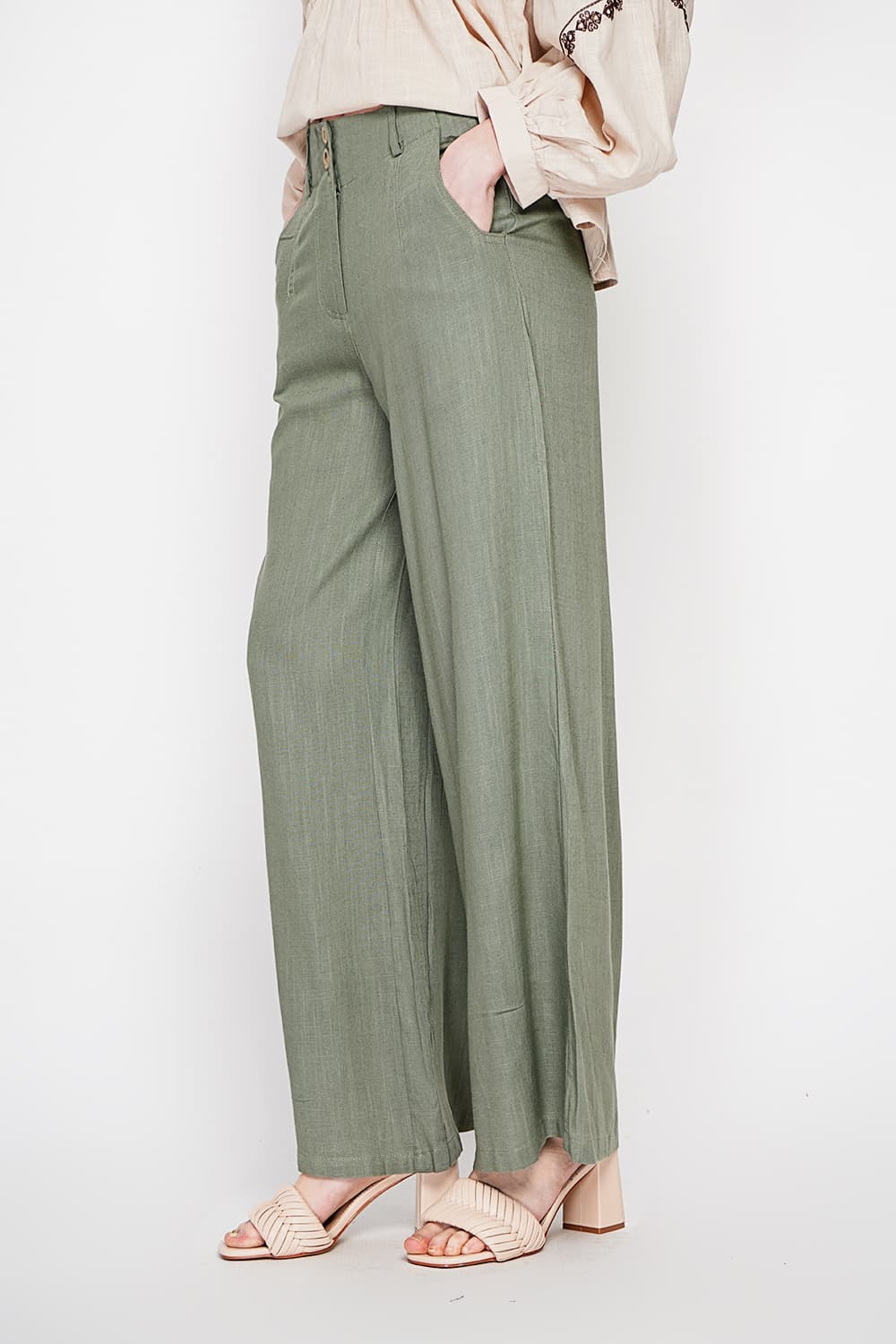 Pantalon ample Taille élastique à l'arrière avec poche plaquée 4