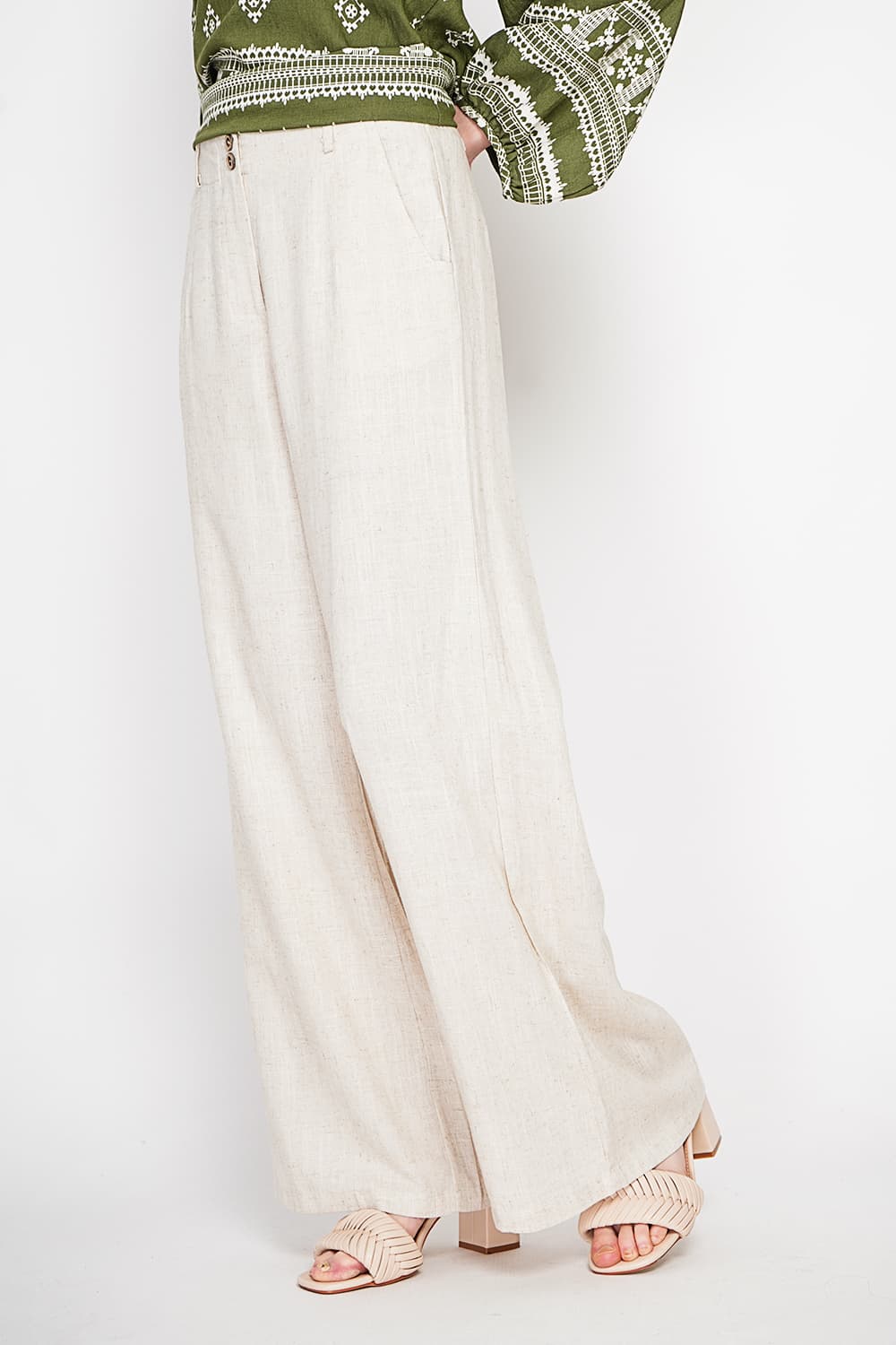 Pantalon ample Taille élastique à l'arrière avec poche plaquée 5