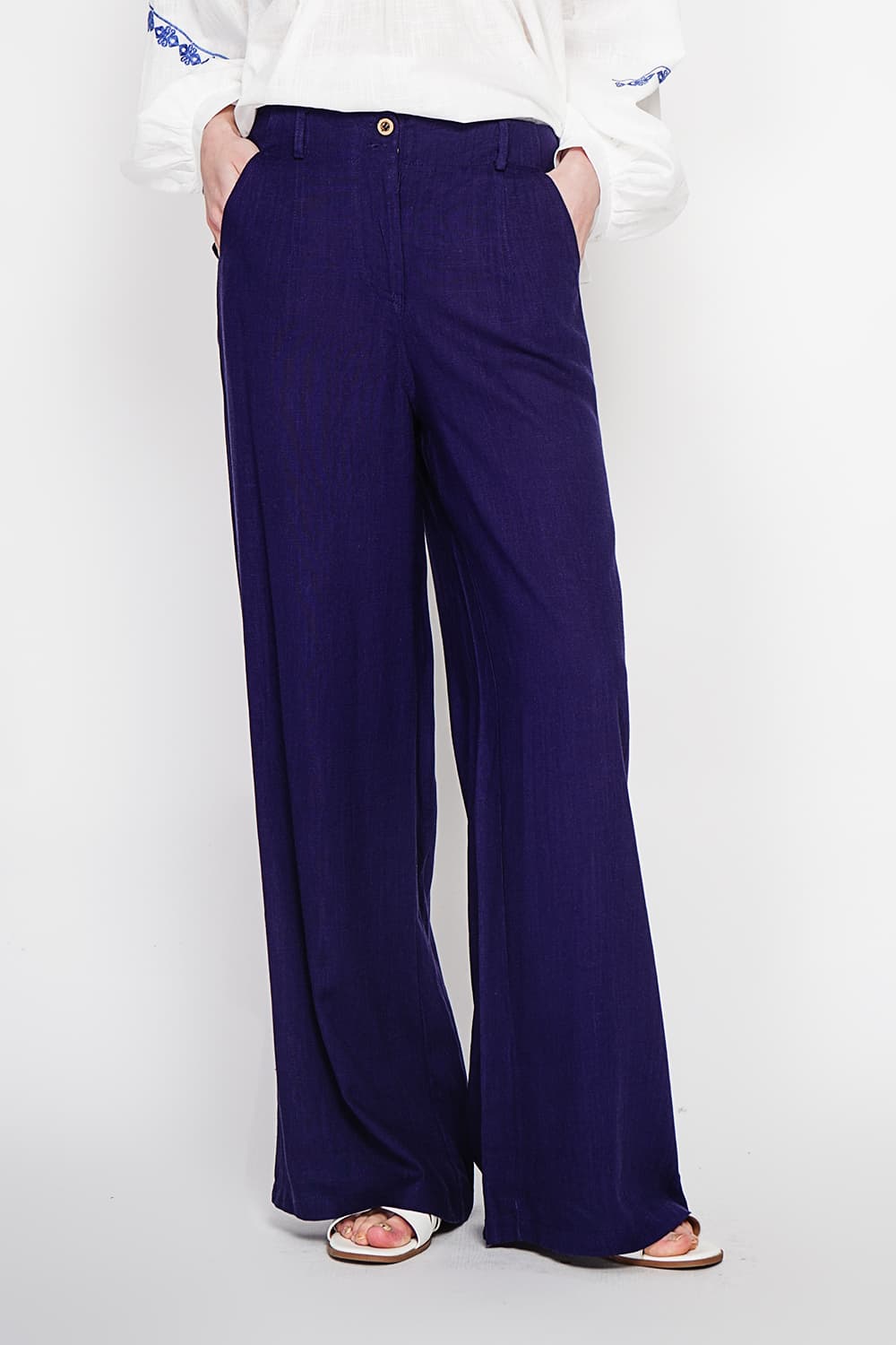 Pantalon ample Taille élastique à l'arrière avec poche plaquée 12