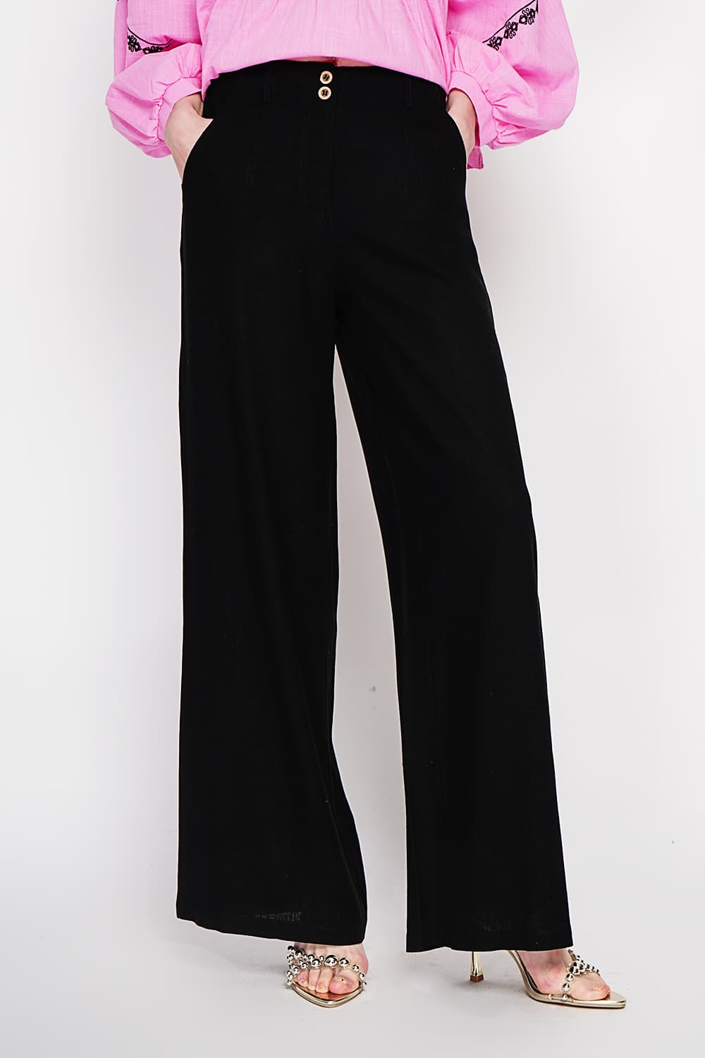 Pantalon ample Taille élastique à l'arrière avec poche plaquée 13