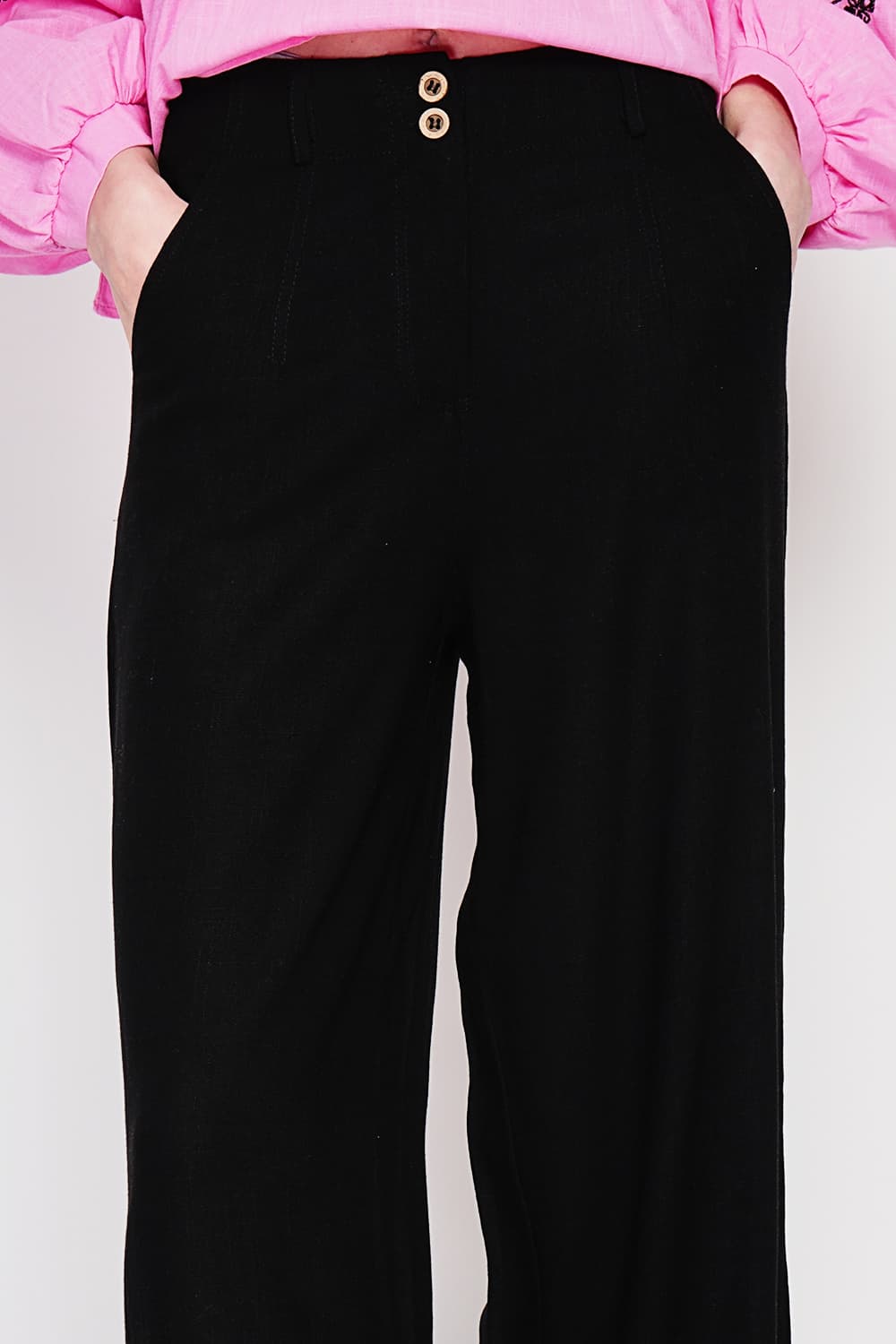 Pantalon ample Taille élastique à l'arrière avec poche plaquée 14