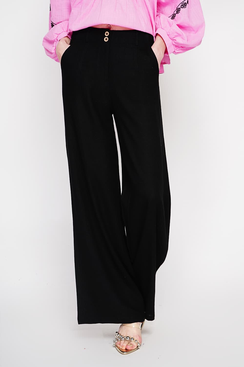 Pantalon ample Taille élastique à l'arrière avec poche plaquée 15