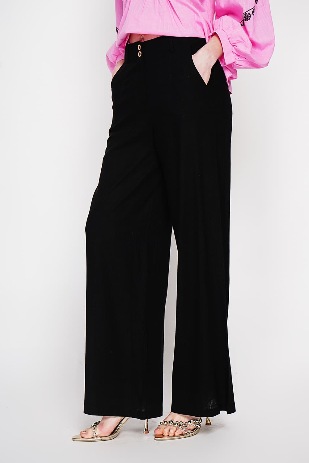 Pantalon ample Taille élastique à l'arrière avec poche plaquée 16