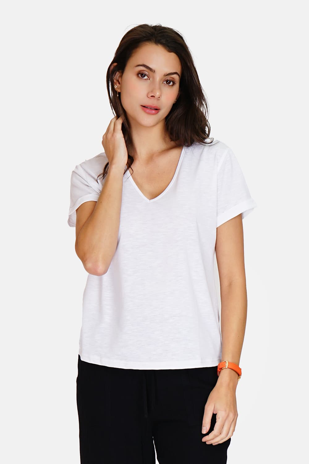T-shirt col V à manches courtes 1