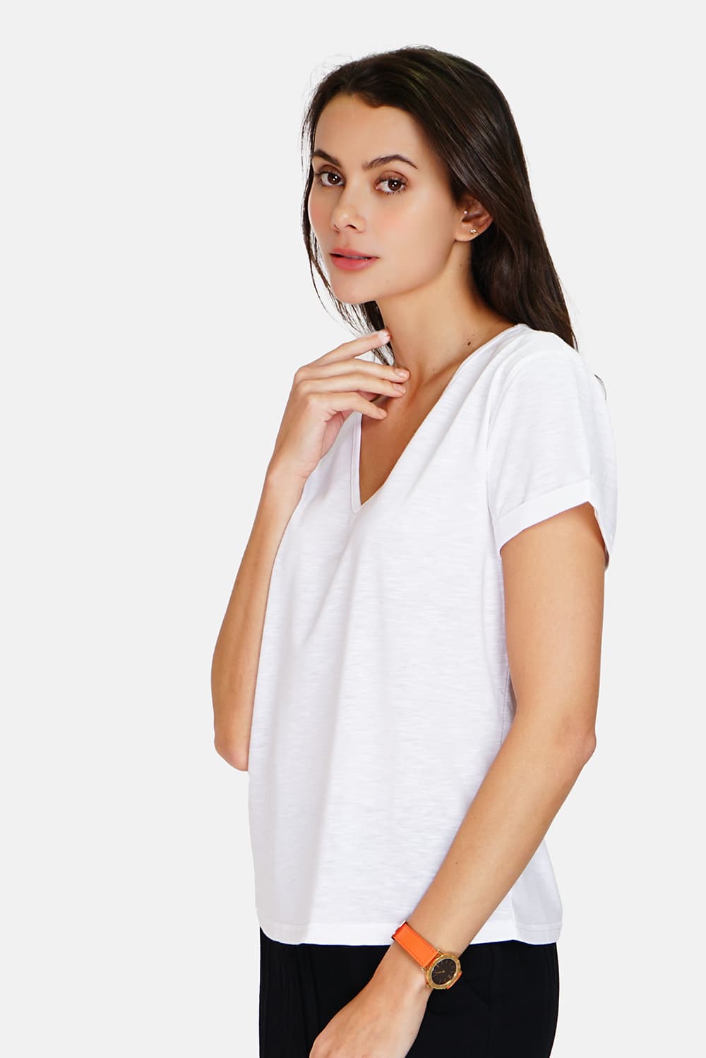 T-shirt col V à manches courtes 4