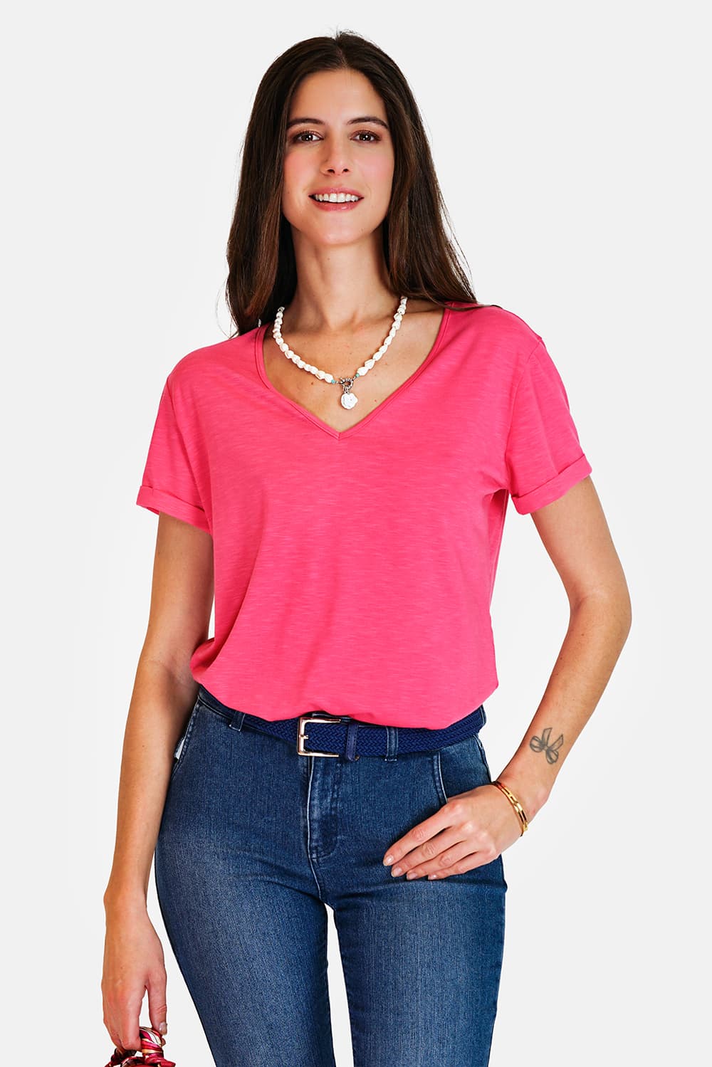 T-shirt col V à manches courtes 5