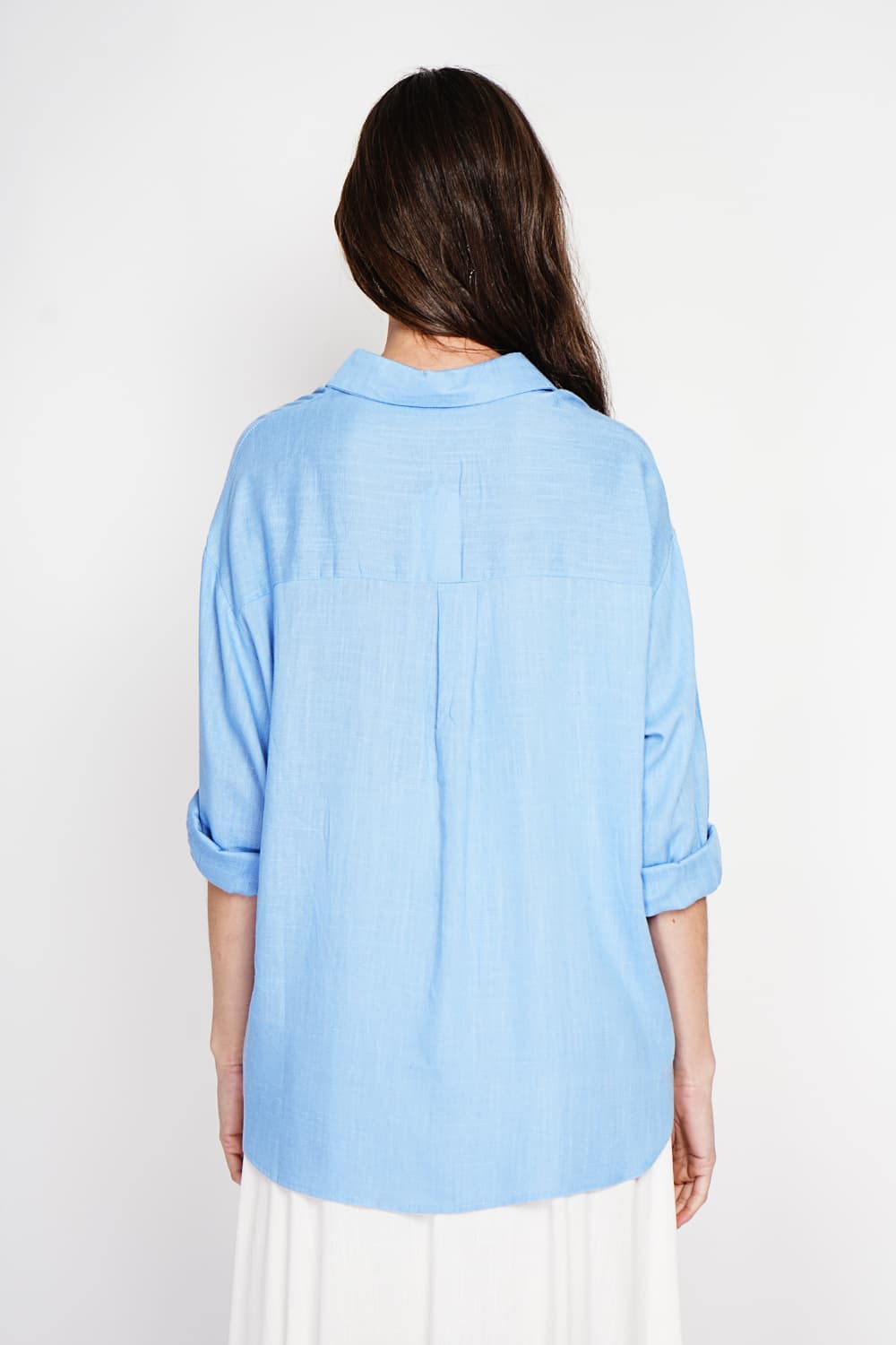 Chemise longue coupe oversize Poche poitrine à manches longues 4