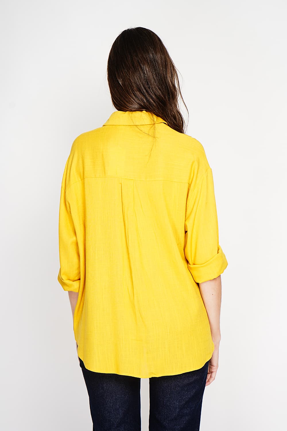 Chemise longue coupe oversize Poche poitrine à manches longues 16