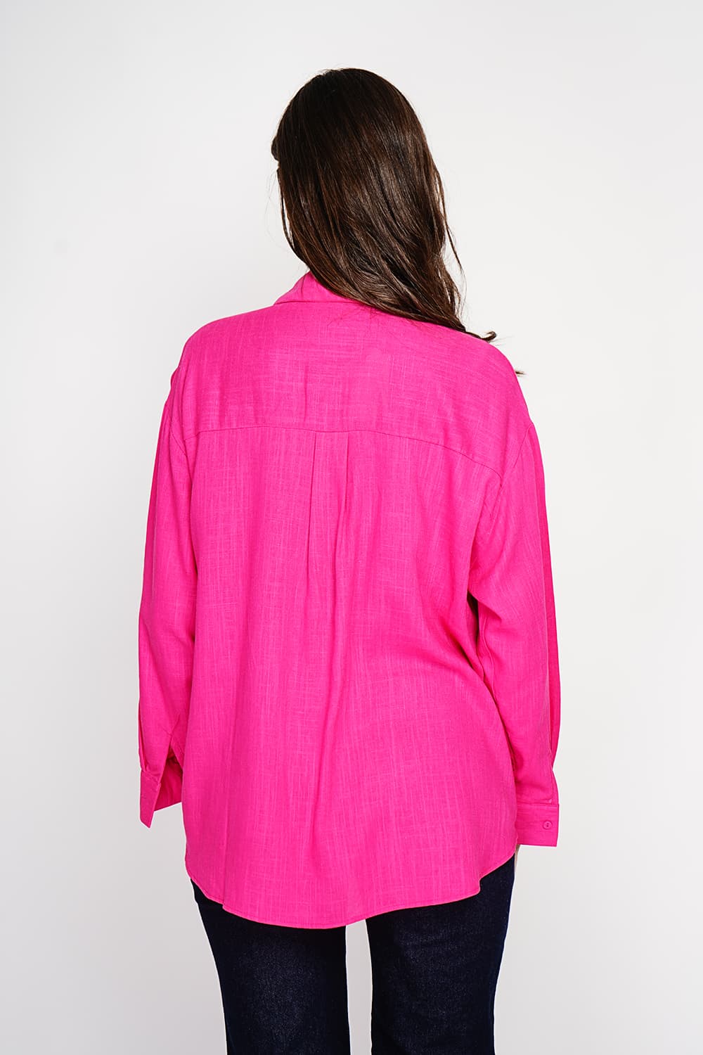 Chemise longue coupe oversize Poche poitrine à manches longues 20