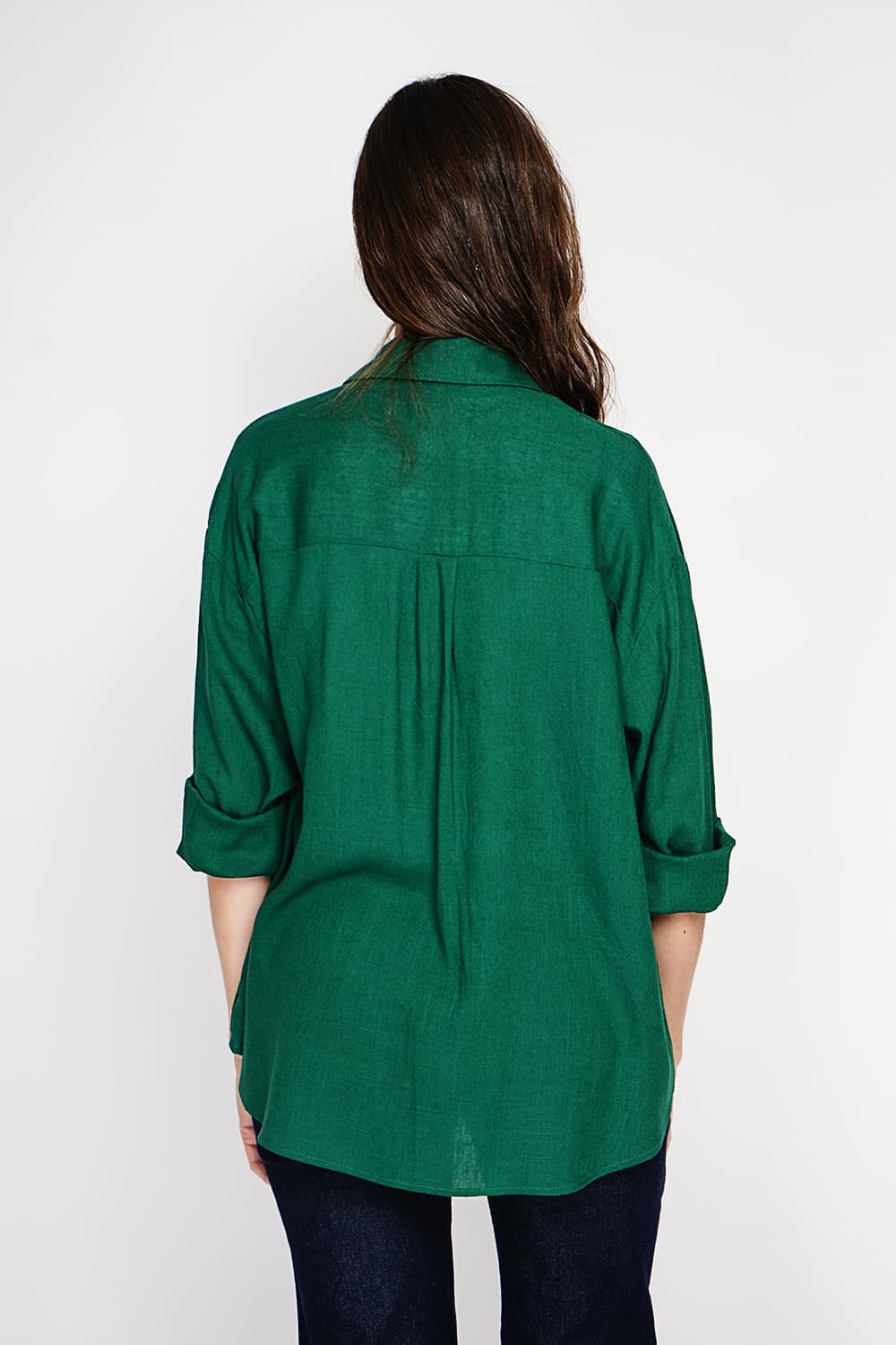 Chemise longue coupe oversize Poche poitrine à manches longues 27
