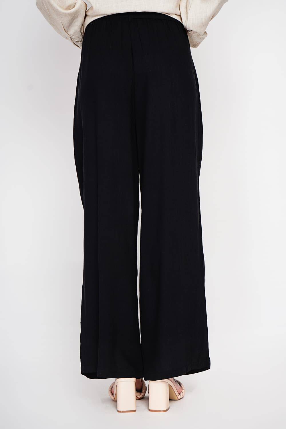 Pantalon coupe ajusté à jambe large fermeture zippée avec ceinture 14