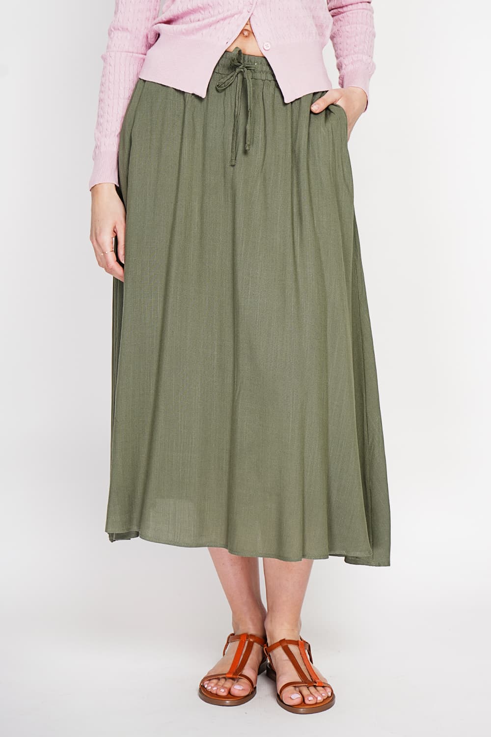 Jupe longue taille élastiquée poches latérale 12