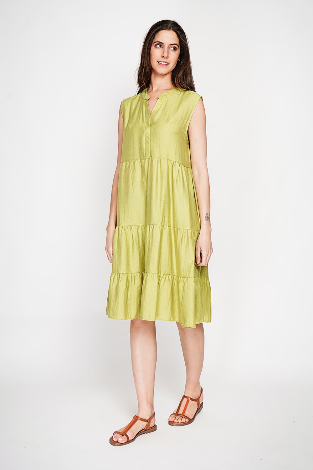 Robe col tunisien gaufrée à étages S/M 17