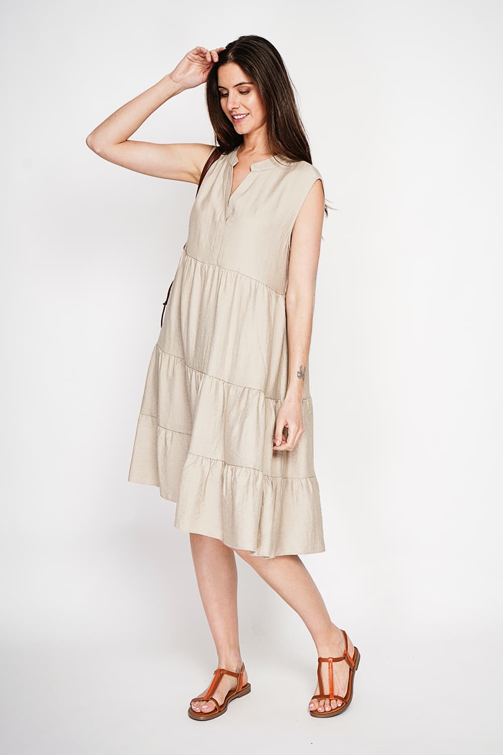 Robe col tunisien gaufrée à étages S/M 6