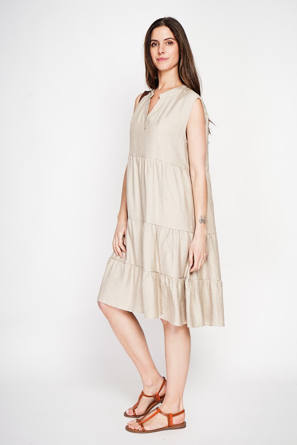 Robe col tunisien gaufrée à étages S/M 7