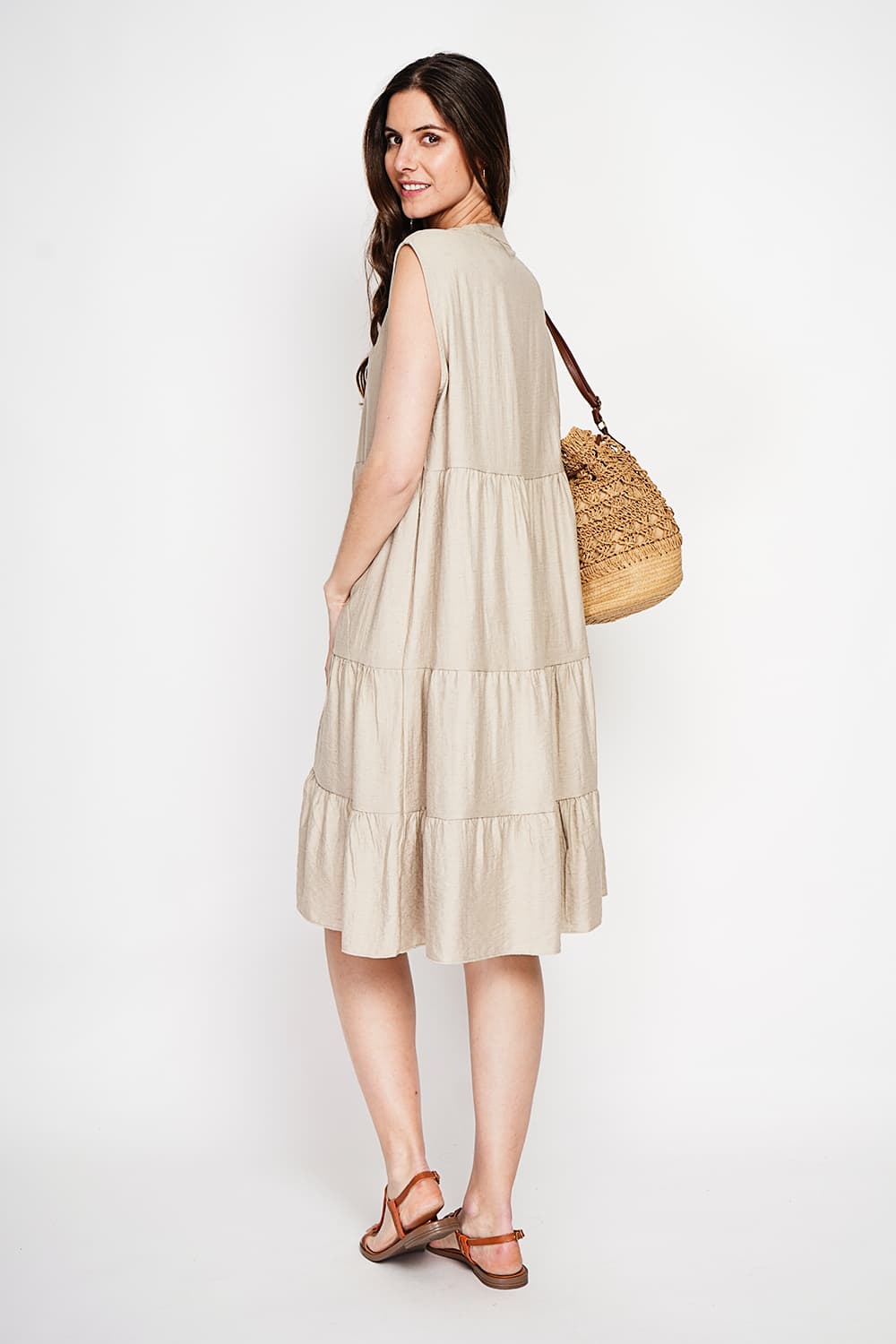 Robe col tunisien gaufrée à étages S/M 8
