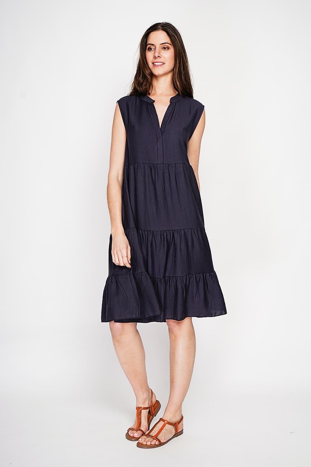 Robe col tunisien gaufrée à étages S/M 9