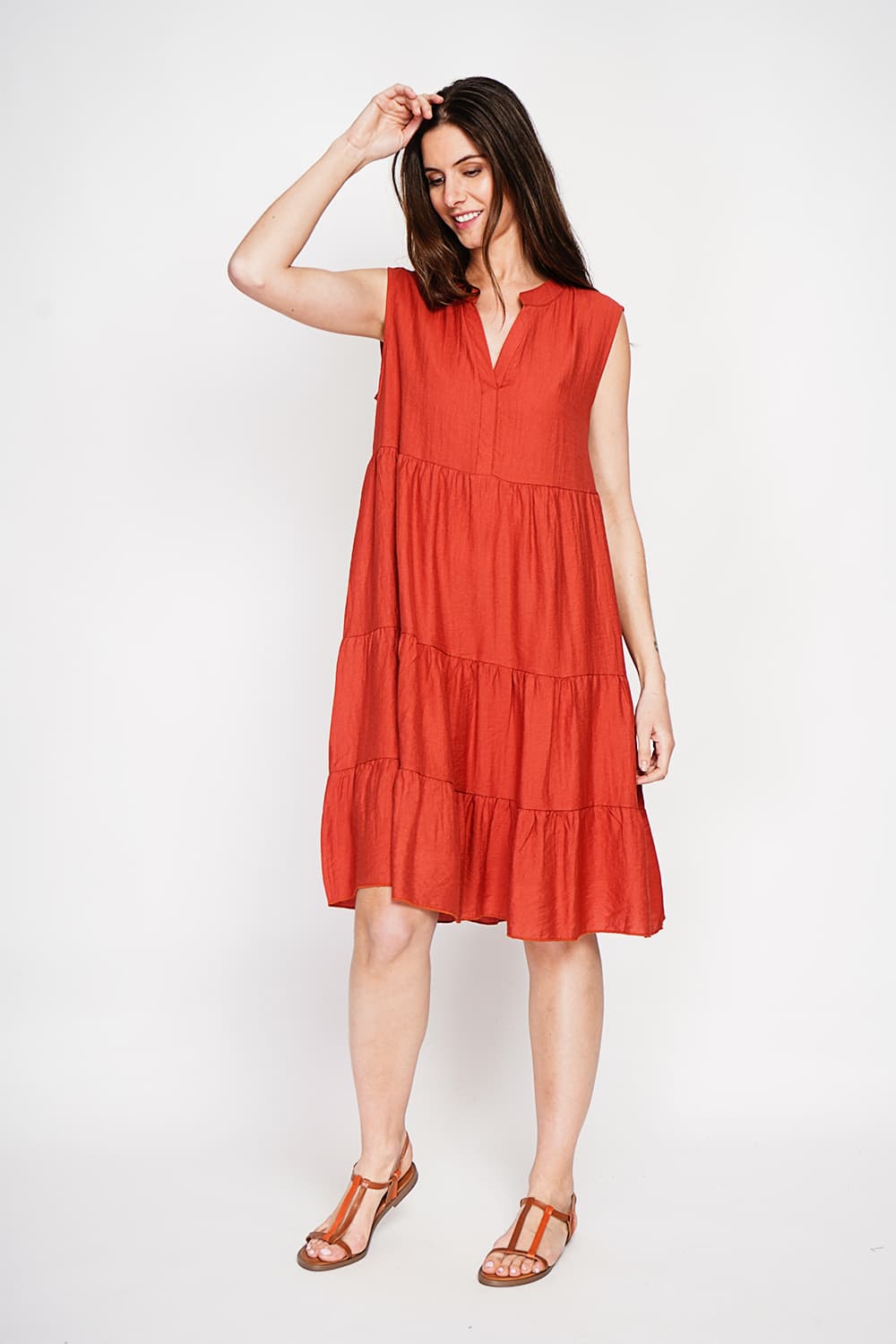Robe col tunisien gaufrée à étages S/M 14