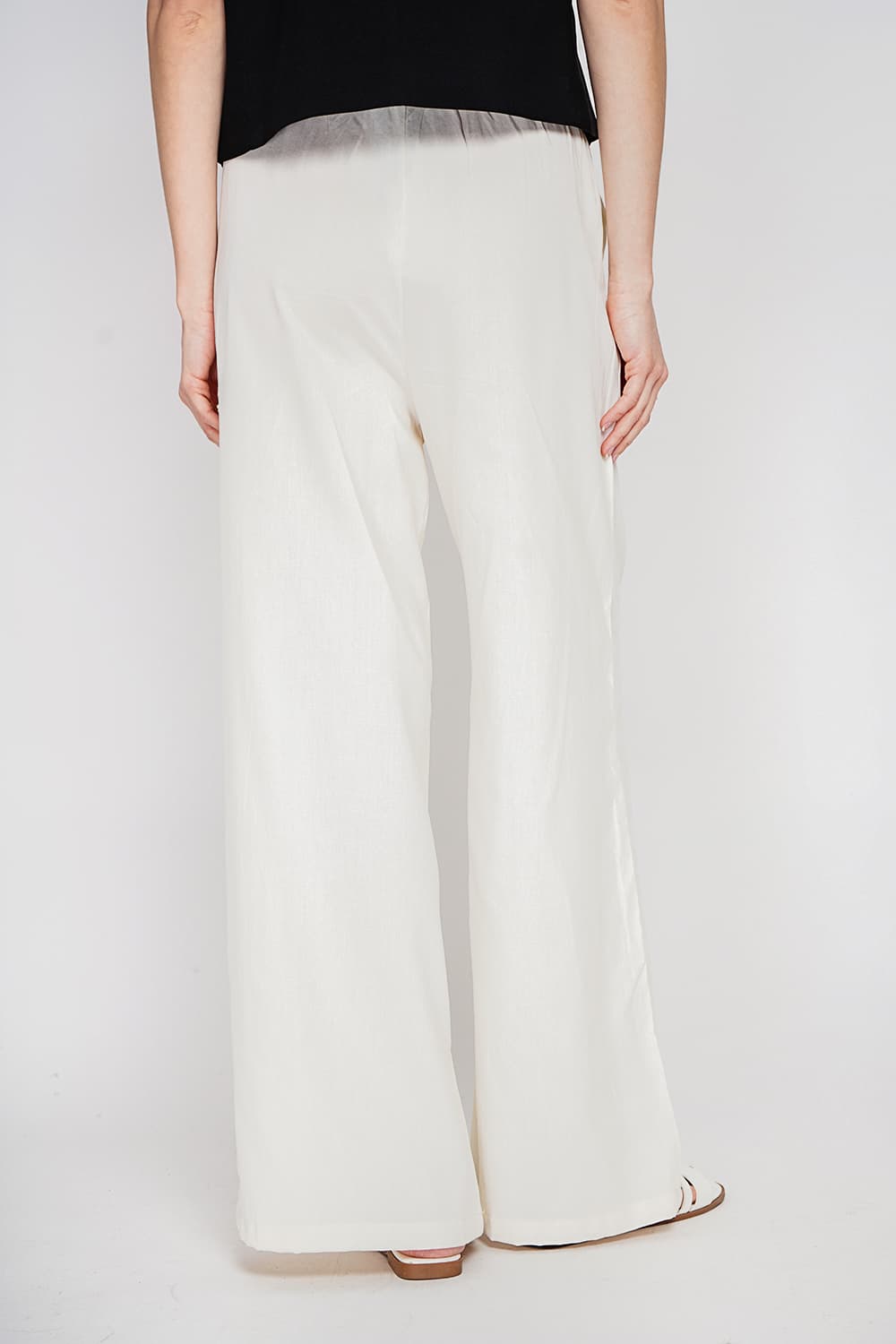 Pantalon large taille haute avec poches 2
