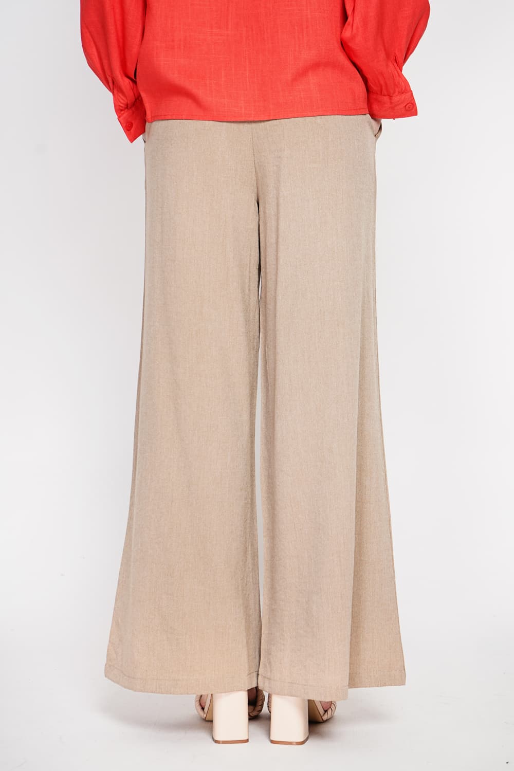 Pantalon large taille haute avec poches 6