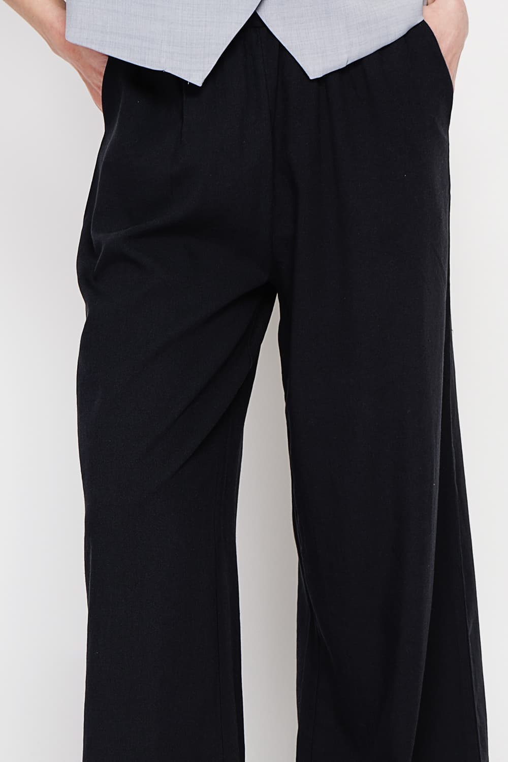 Pantalon large taille haute avec poches 14