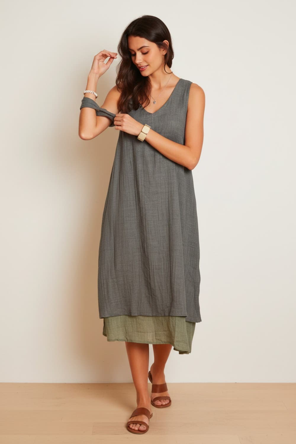Robes doublé décontractées col v S/M 4