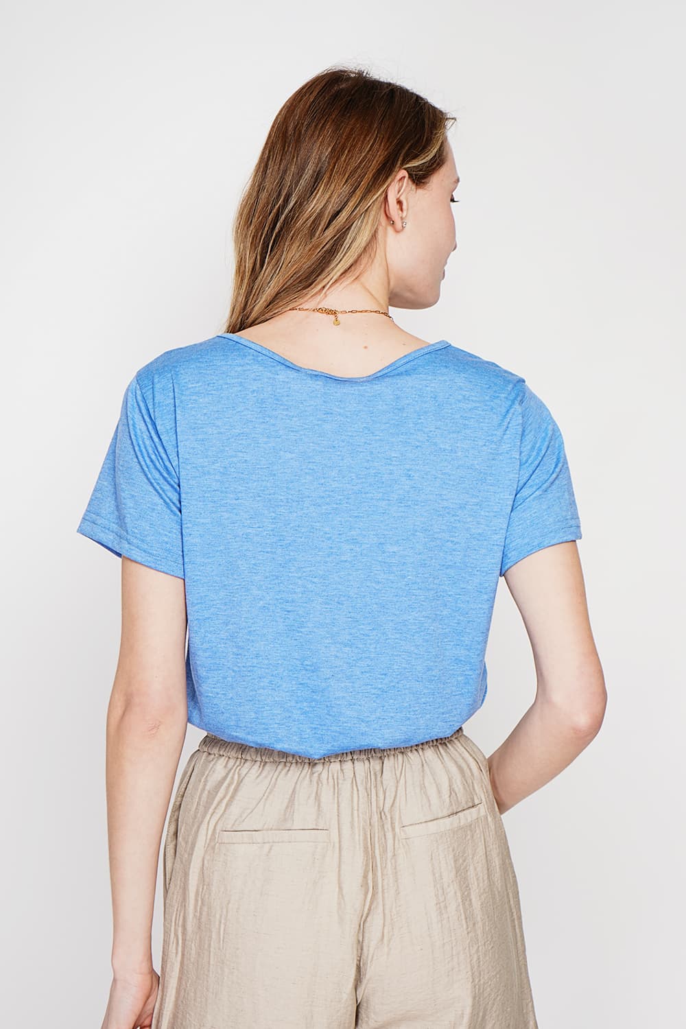T-shirt col rond manches court dentelle 2