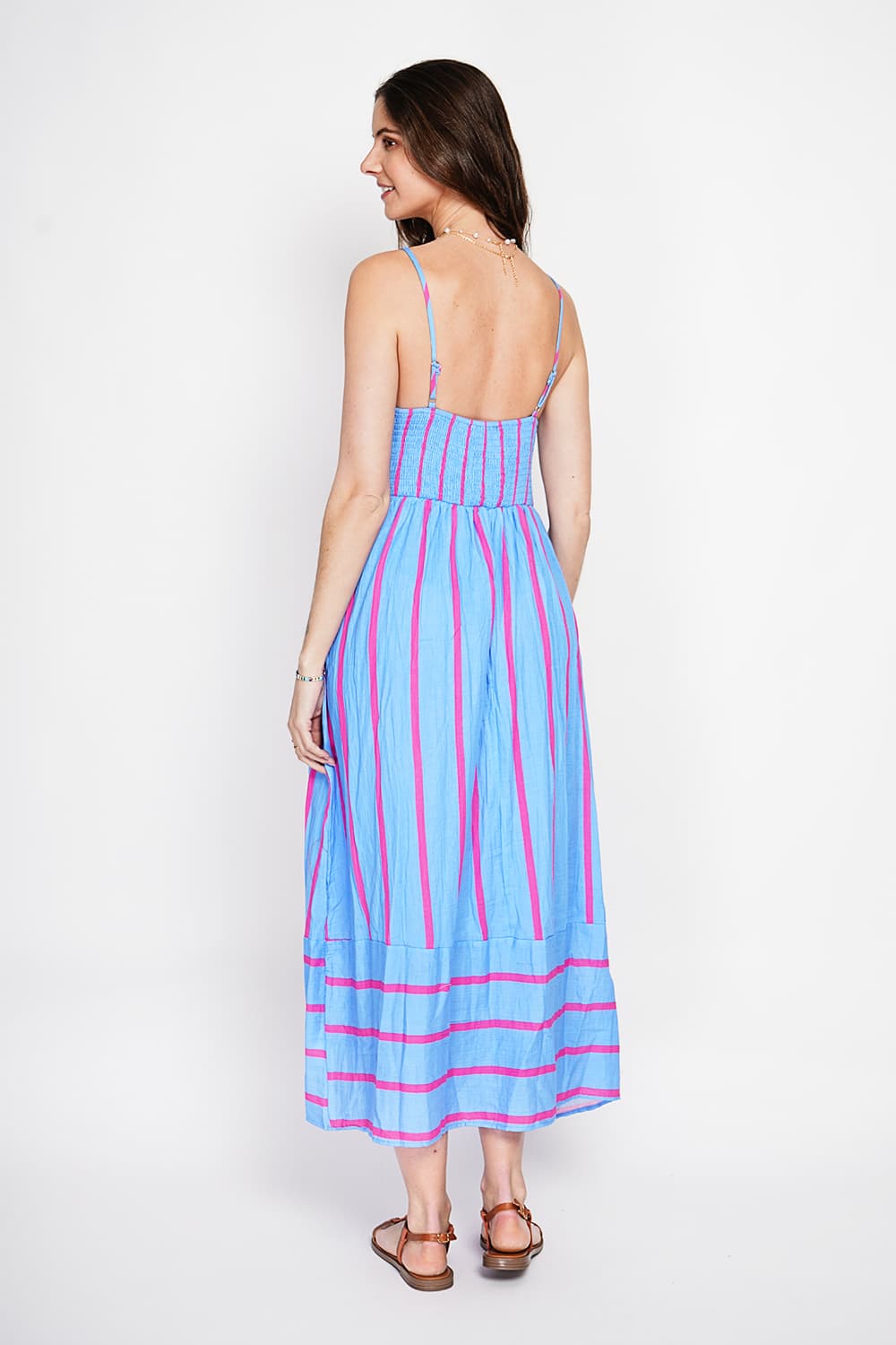 Robe Longue d'Été à Bretelles Rayée 2