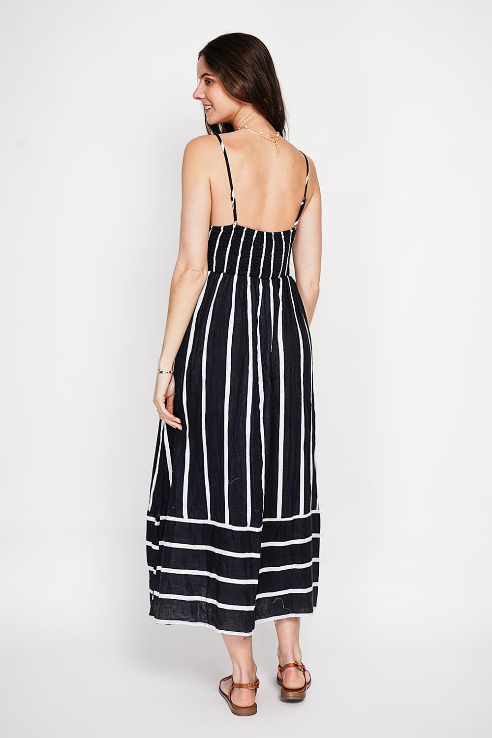 Robe Longue d'Été à Bretelles Rayée 12