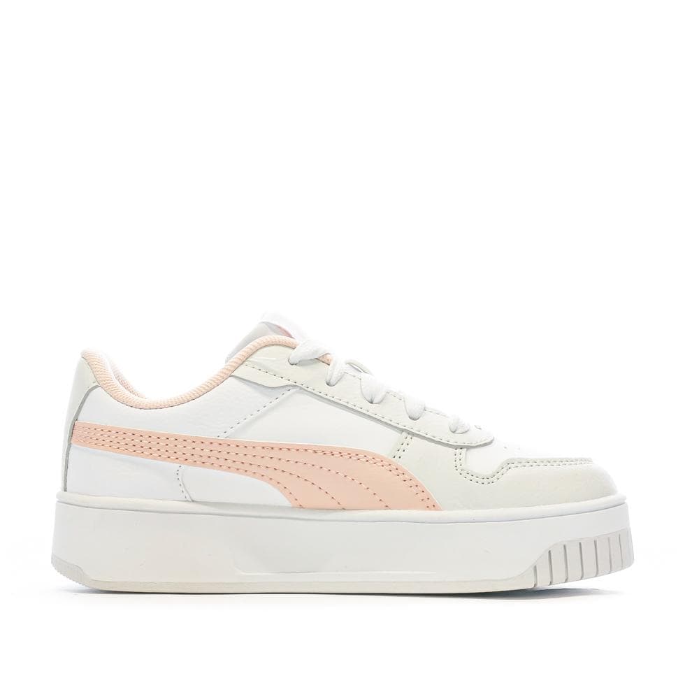 Baskets Blanches/Rose Fille Puma Carina 04 2