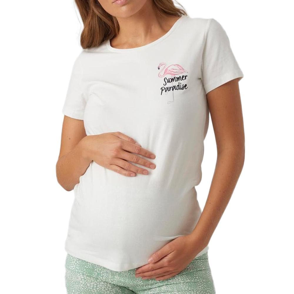 T-shirt Blanc Femme Mamalicious Feliz 1