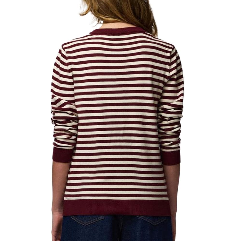 Gilet Bordeaux/Blanc Femme Pieces Nora 2
