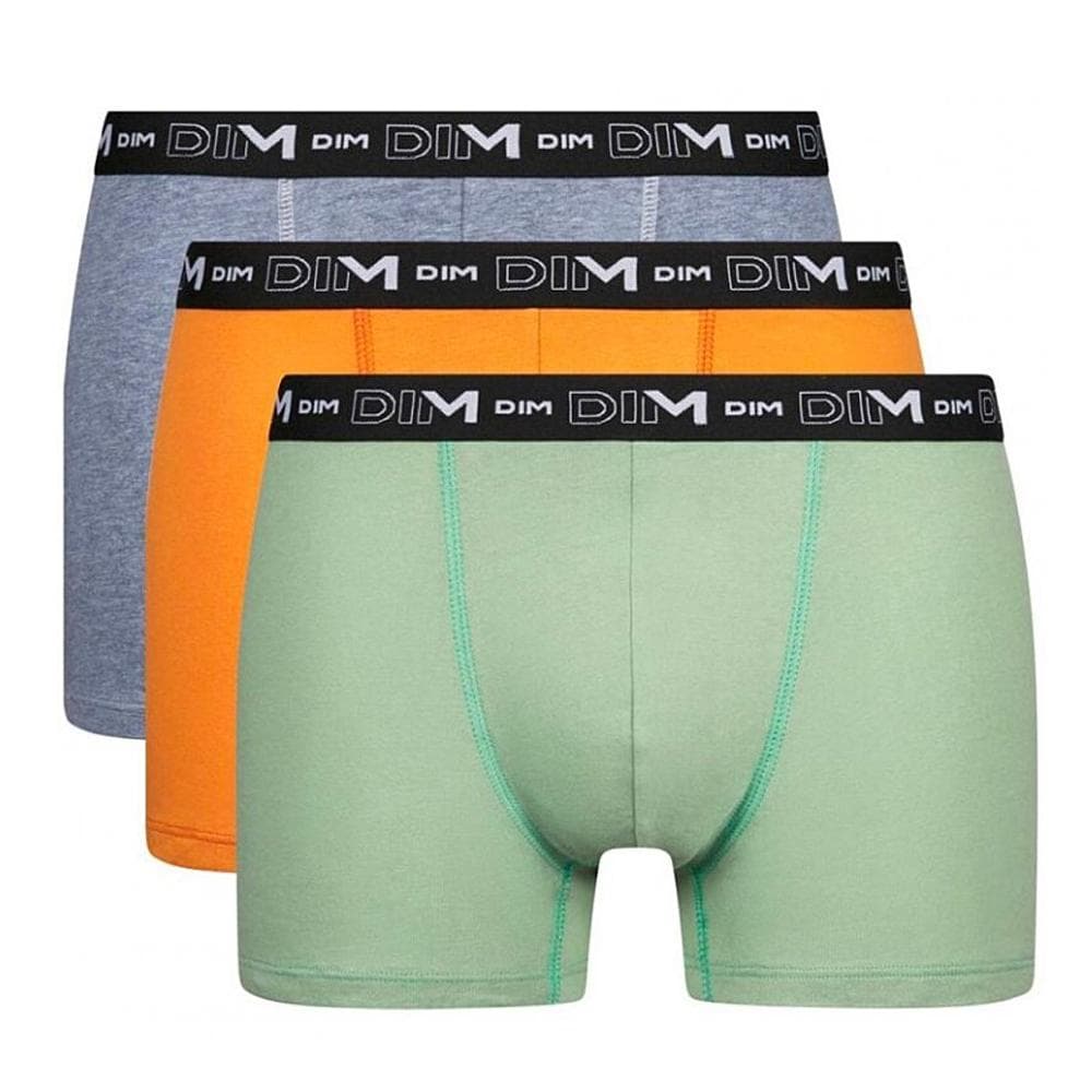 Lot de 3 Boxers Vert/Gris/Orange Homme Dim D6596 1